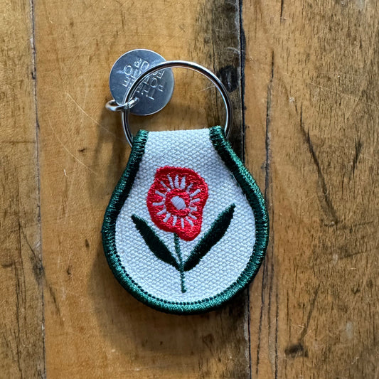 Patch Keychain - Poppy Flower