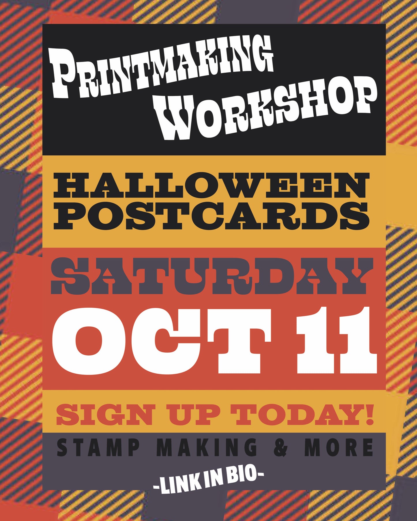 Halloween Postcard Printmaking Workshop