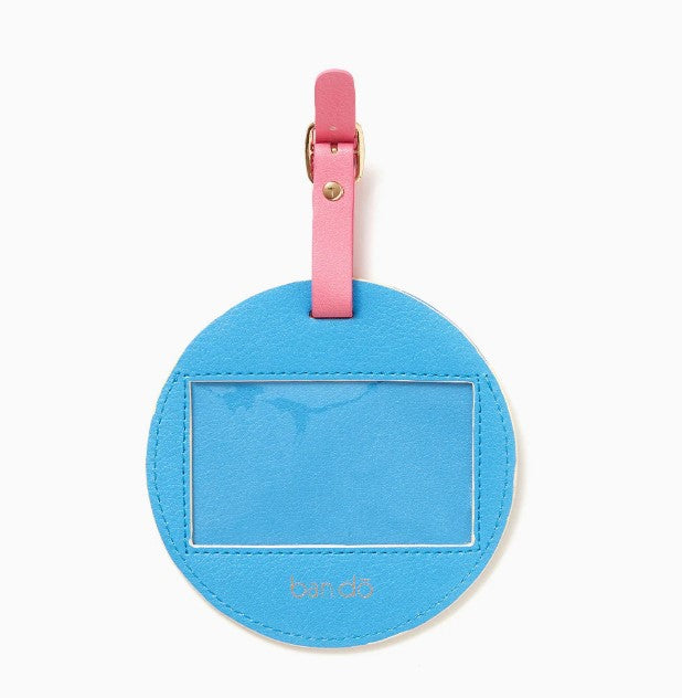 Getaway Round Luggage Tag - Smile