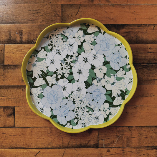 Floral Scalloped Tray