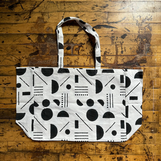 Domino Block Printed Large Tote